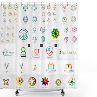 Personality  Logo Collection, Geometric Business Icon Set Shower Curtains