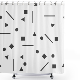 Personality  Chaotic Geometrical Shapes Shower Curtains