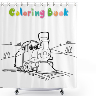 Personality  Train Coloring Page Vector Shower Curtains