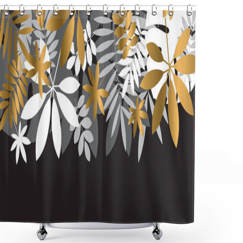 Personality  Luxury Abstract Tropical Leaves Design Element  Shower Curtains