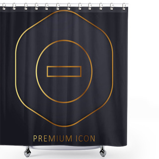 Personality  Blocked Sign Golden Line Premium Logo Or Icon Shower Curtains