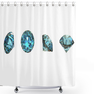 Personality  Collections Of Round Shape Jewelry Gems. Swiss Blue Topaz Shower Curtains