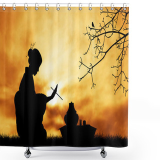 Personality  Tea Ceremony Shower Curtains