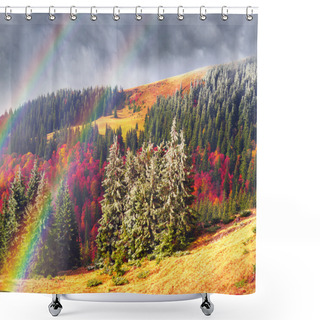 Personality  Autumn Landscape In Carpathian Mountains Shower Curtains