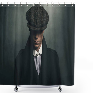 Personality  English Gangster With Flat Cap Shower Curtains