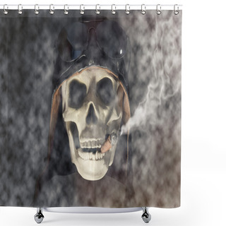 Personality  Aviator Skull Shower Curtains