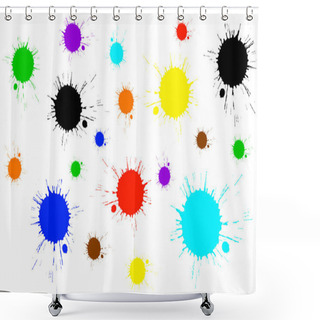 Personality  Colorful Paint Splashes Shower Curtains