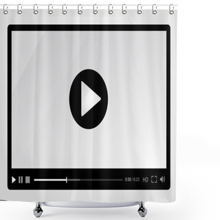 Personality  Video Player For Web, Minimalistic Design Shower Curtains