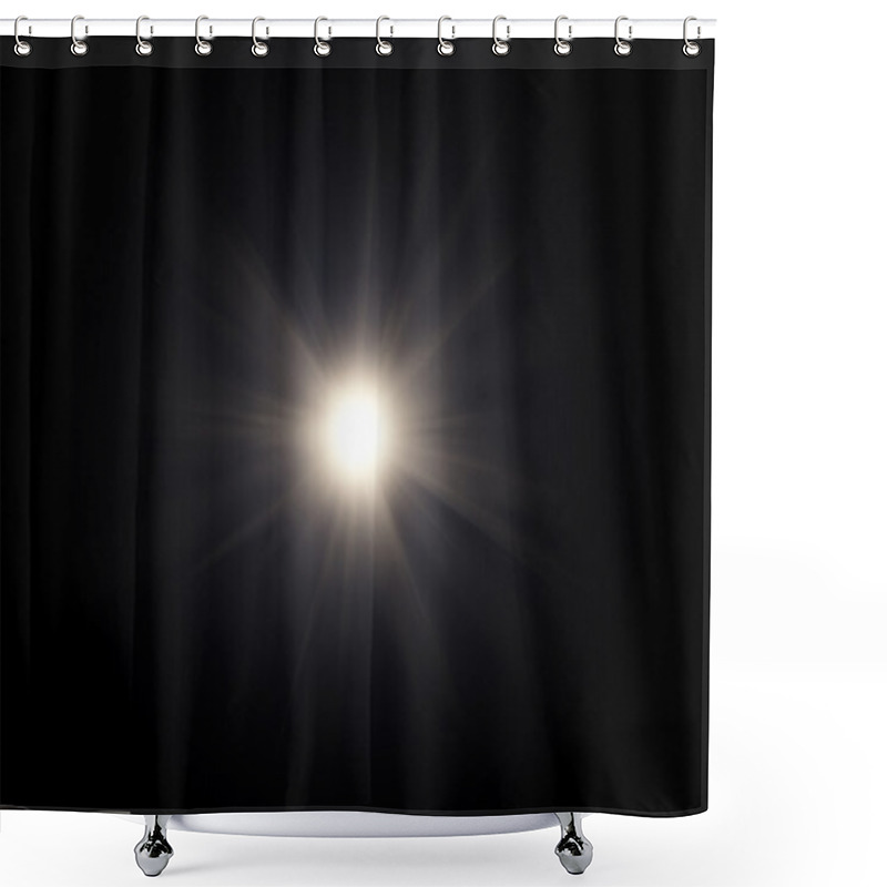 Personality  White Light Special Effect Against A Dark Background Ilustration. Shower Curtains