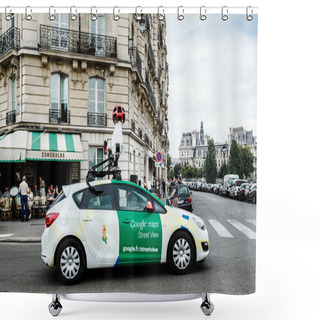 Personality  Paris, France - 04 September 2014: Google Car On The Paris Streets Shower Curtains
