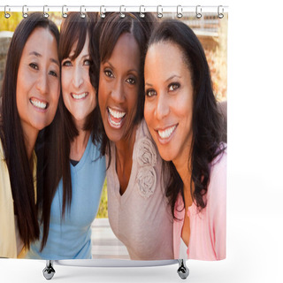Personality  Diverse Group Of Women Talking And Laughing. Shower Curtains