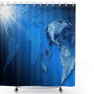 Personality  Blue Business Background Shower Curtains