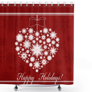 Personality  Vector Illustration Of A Christmas Heart Made With Snowflakes On Shower Curtains