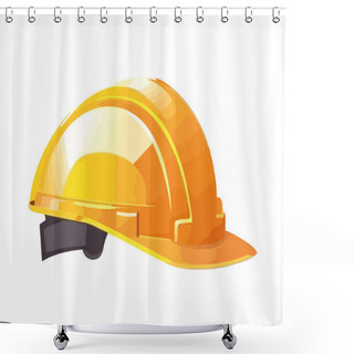 Personality  Construction Industry Yellow Helmet Safety Icon Isolated Shower Curtains