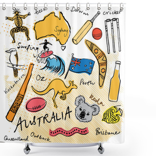 Personality  Collection Of Australia Icons Shower Curtains
