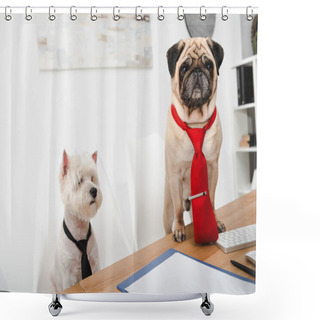 Personality  Business Dogs Shower Curtains