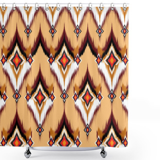 Personality  Ikat Embroidery Ethnic,Geometric,tribal,oriental,traditional,necklace Design For Fashion Women,wallpaper,clothing And Wrapping. Shower Curtains