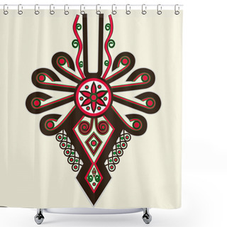Personality  Polish Highlanders Emblem Element Illustration Isolated On White. Parzenica Design. Shower Curtains