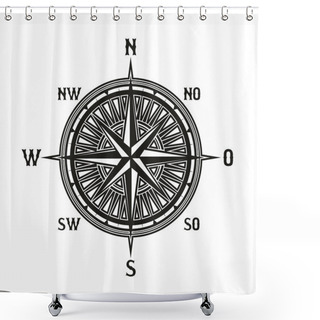 Personality  Vintage Navigation Compass Vector Icon Isolated Shower Curtains
