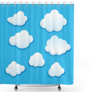 Personality  White Clouds Set Shower Curtains