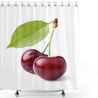 Personality  Sweet Ripe Cherry With Leaf Shower Curtains