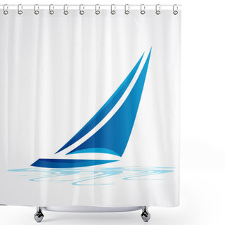 Personality  Sailboat Vector Shower Curtains