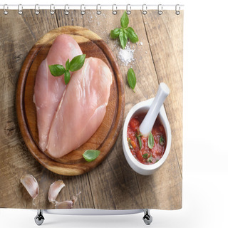 Personality  Raw Chicken Breast  Shower Curtains