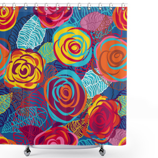 Personality  Blue Roses Shower Curtains