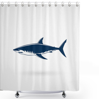 Personality  Great White Shark Sign Shower Curtains