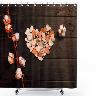 Personality  Paper Hearts And Cotton Flowers Shower Curtains