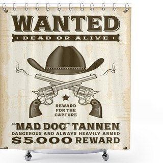 Personality  Vintage Western Wanted Poster Shower Curtains