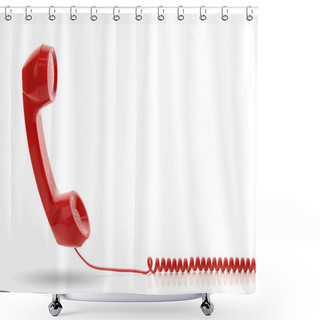 Personality  Red Telephone Receiver Shower Curtains