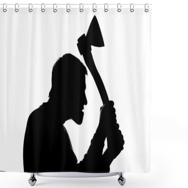 Personality  Crazy Man With An Ax In His Hand Shower Curtains