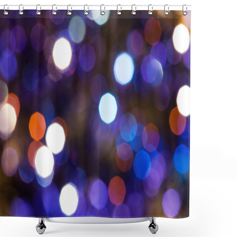 Personality  Dark Blue And Violet Twinkling Christmas Lights Shower Curtains