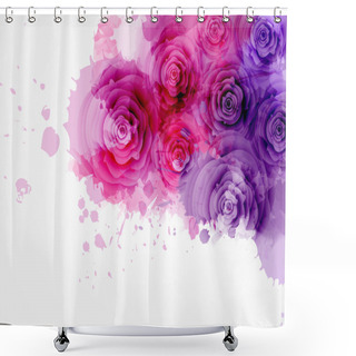 Personality  Abstract Background With Roses Shower Curtains
