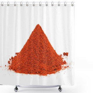 Personality  Pile Of Ground Paprika Isolated On White Background. Shower Curtains