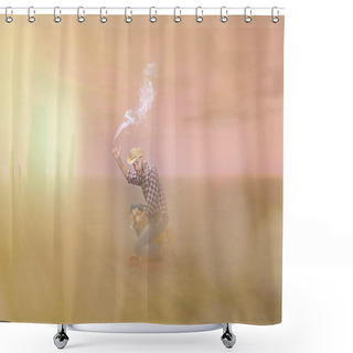 Personality  Cow Boy In A Traditional Western Life Shower Curtains