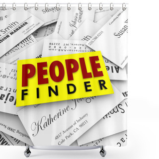 Personality  People Finder Words On Business Cards Shower Curtains
