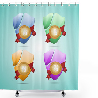 Personality  Set Of Vector Shields Shower Curtains