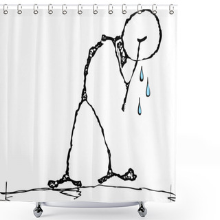 Personality  Crying Man Shower Curtains