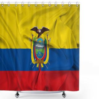 Personality  Waving Ecuador Flag Shower Curtains