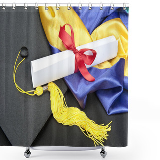 Personality  Graduation Cap And Diploma Shower Curtains