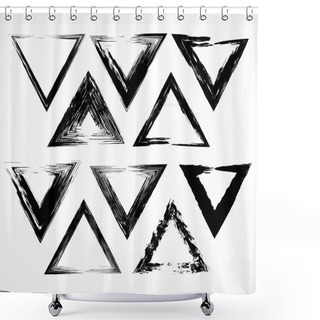 Personality  Vector Set Of Grunge Triangle Brush Strokes. Shower Curtains
