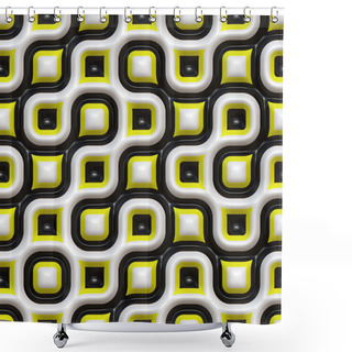 Personality  Checkered Organic Pattern Shower Curtains