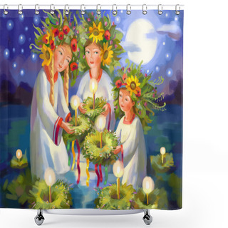 Personality  Summer Solstice. Midsummer Day. Ivan Kupala Shower Curtains