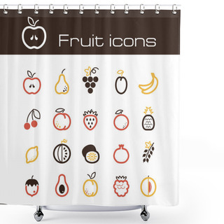 Personality  Icons Set Fruits Shower Curtains