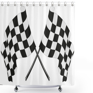 Personality  Checkered Flag Racing Shower Curtains