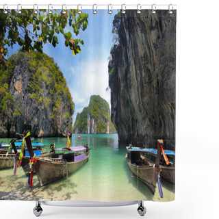 Personality  Long Tailed Boats In Thailand Shower Curtains