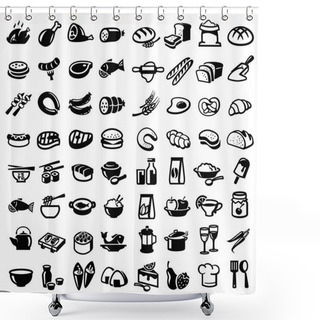 Personality  Food Icons Shower Curtains