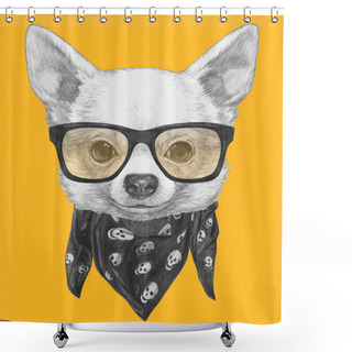 Personality  Hand Drawn Cute Chihuahua Dog  Shower Curtains